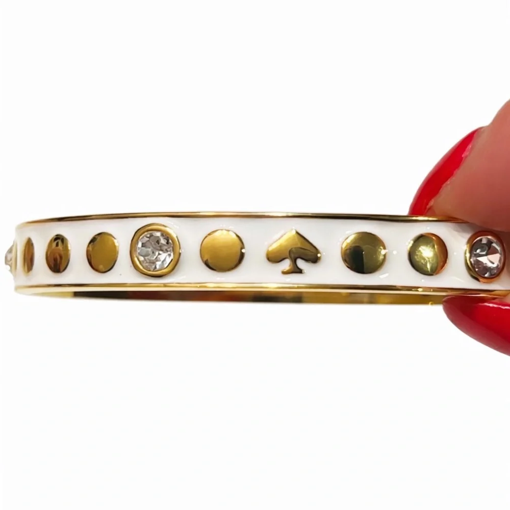 Kate Spade Spot the Spade White Bangle Bracelet - Picture 2 of 4